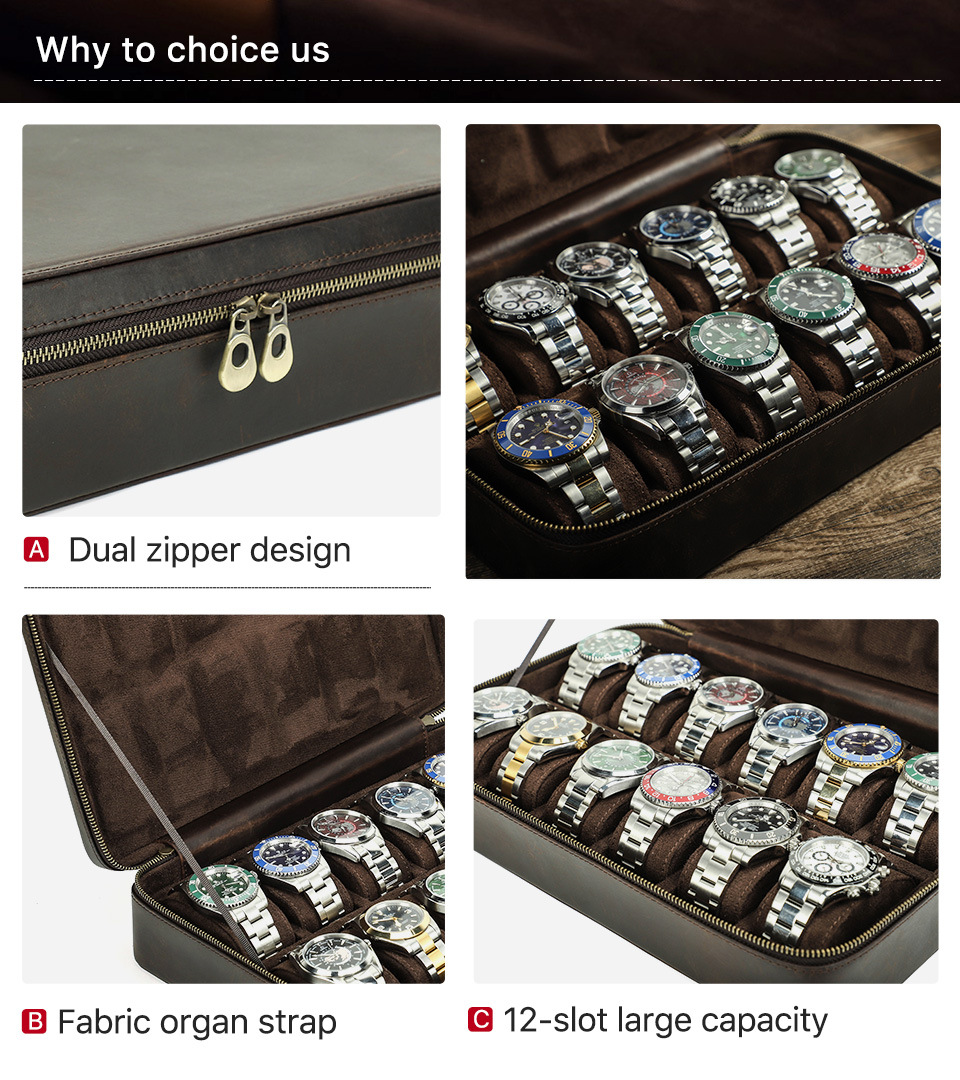 Vintage Leather Watch Box - Image 11