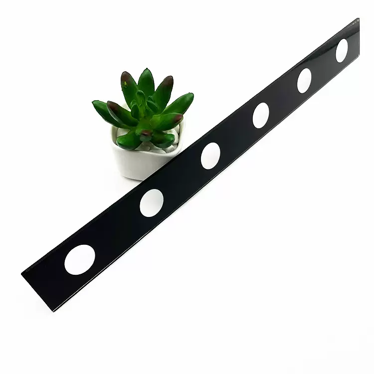 东莞批发洗墙灯玻璃灯具桌面长条钢化玻璃黑色丝印钢化玻璃灯罩