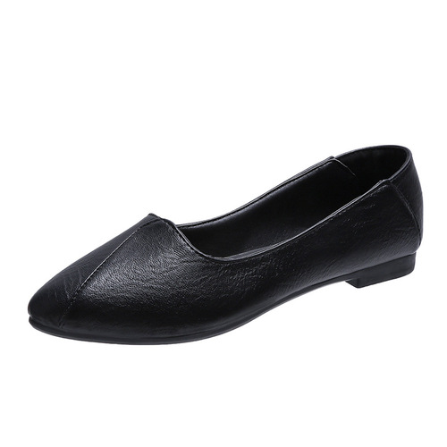Soft two-wear flat shoes black  spring new shoes versatile professional shoes small leather shoes women's shoes trendy