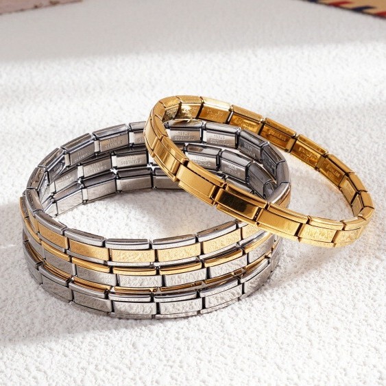 Aliexpress Hot Sale Women's 7mm Italian Module Bracelet Stretch Mix and Match Fashion Stainless Steel DIY Youth Accessories Aliexpress Hot Sale Women's 7mm Italian Module Bracelet Stretch Mix and Match Fashion Stainless Steel DIY Youth Accessories