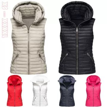Women's Fashion Vest Coat Cotton Vest Women's Sleeveless Cotton Jacket - ShopShipShake