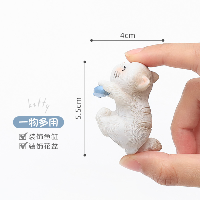 Gato creativo cilindro de escalada decoración zakka micro paisaje pecera paisaje decoración verde planta maceta jardinería colgante