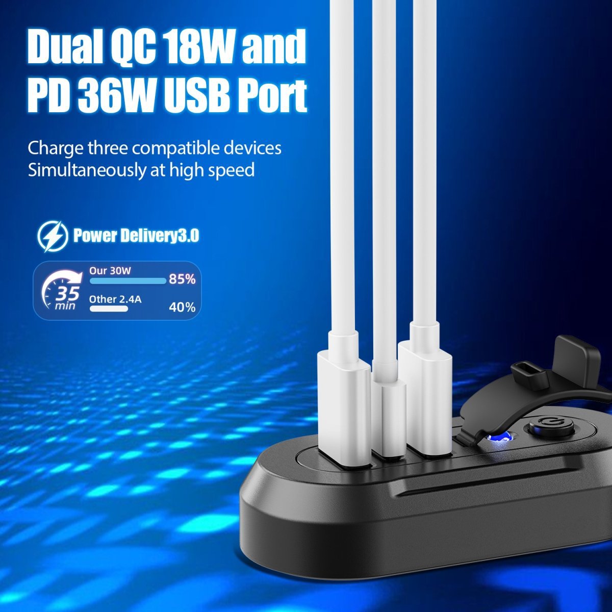 Dual Qc+Pd with Mechanical Switch Button, New Car Charger, Mini Bus Modified Multi-Function Charger