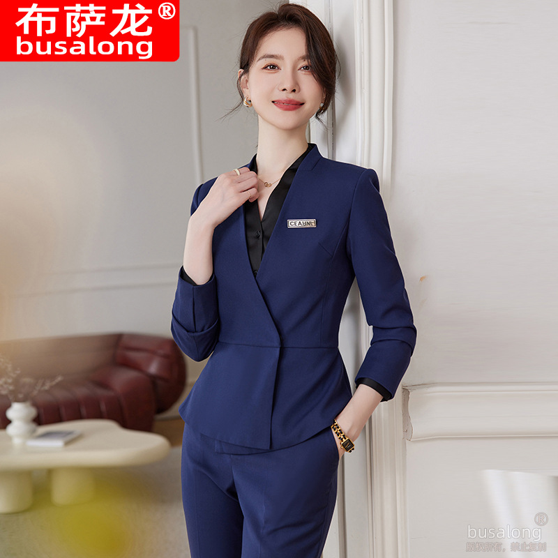 New Busalong busalong Women's Long-sleeved Professional Suit Pants Dress suit Work Clothes Women's 6352