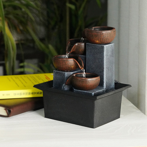 Home Decor Desktop Waterfall Ornament Office Feng Shui Decoration Office Desk Fountain Amazon Cross-border Dropshipping