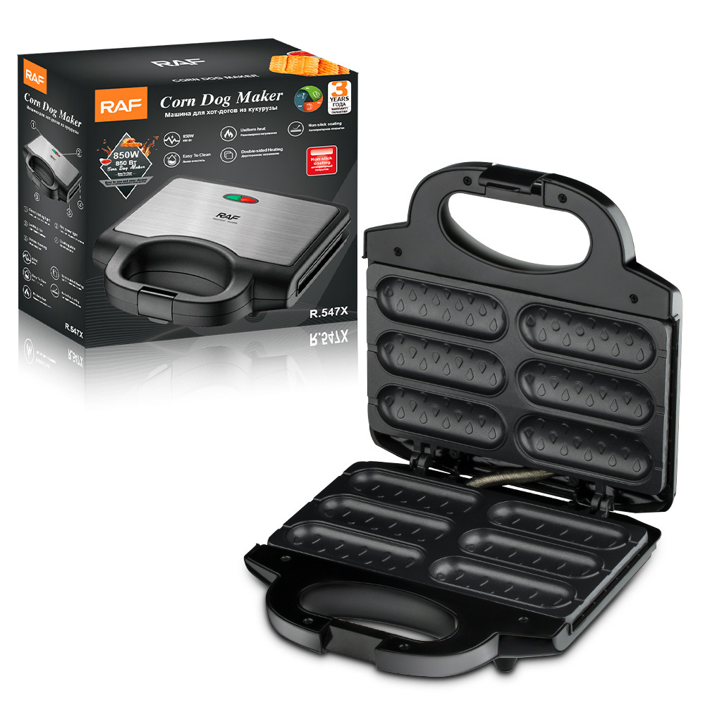 RAF Eurocross Domestic Sausage Machine Hot Dogs Machine Desayuno máquina de sándwiches máquina de waffles multifunción