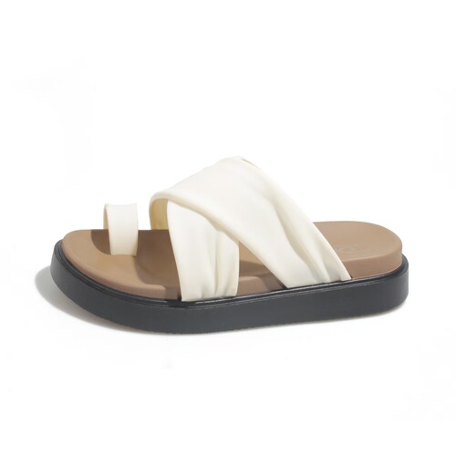 Women's Cross-Strap Casual Versatile Soft Sole Slides for Outdoor Wear, 2025 Summer, Unconventional Anti-Slip Thick Sole Toe Cover Slippers