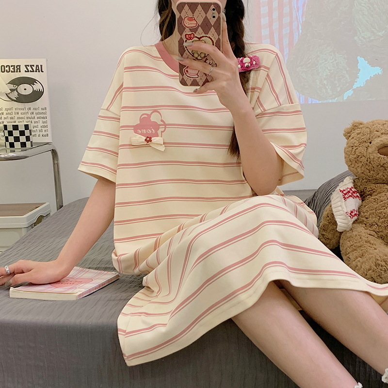 Camisón para Mujer, Verano, Algodón Puro, Manga Corta, Maternidad, Sexy, Verano 2025, Nuevo, Talla Grande, Pijama Dulce para Mujer, Estilo Veraniego