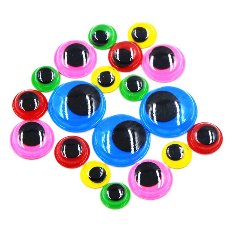 Venta directa de fábrica actividad de la banda de ojos adhesivo al por mayor DIY accesorios de juguete negro y blanco color pestañas animal bead pegatinas