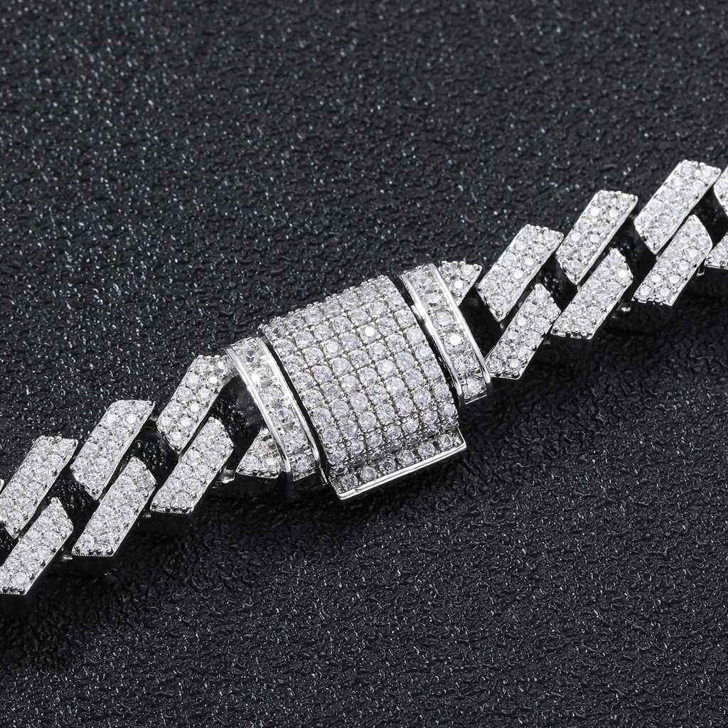 Inlay Design Hip-hop Fashion Geometric Copper Inlay Zircon Necklace