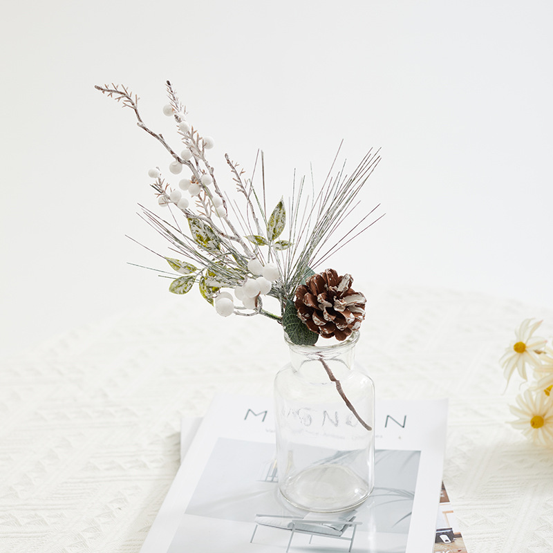 Navidad frutas rojas frutas blancas pinos imitación flores de Navidad decoración de Navidad accesorios colgantes de árbol de Navidad