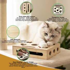 跨境实木趣味迷宫玩具方形猫自嗨解闷玩具迷宫盒逗猫神器