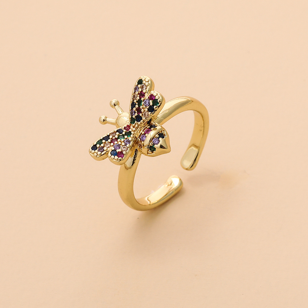 Retro Fashion Insect Bee Open Ring display picture 3