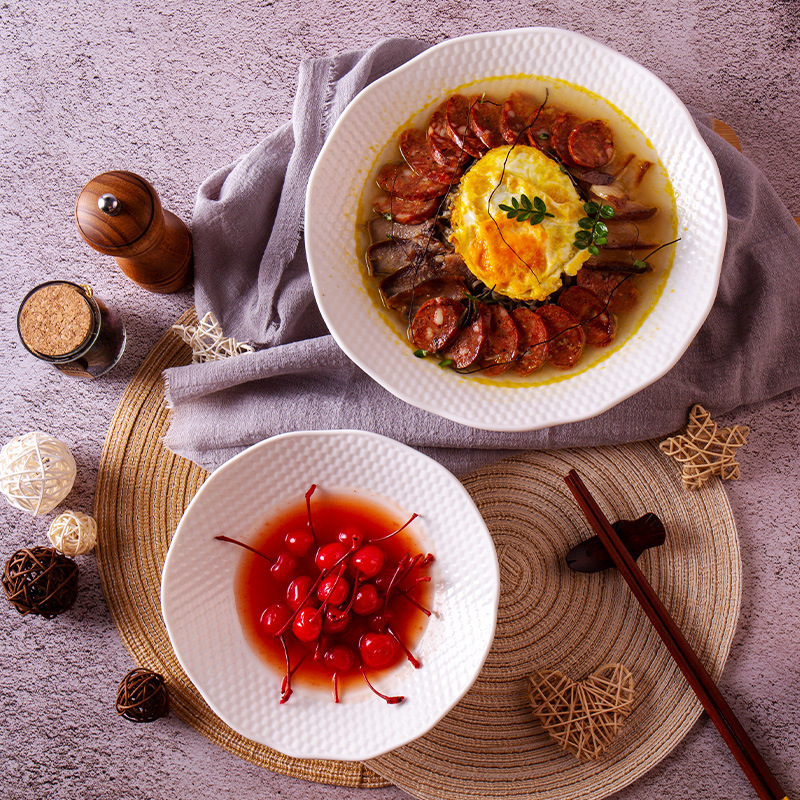 Chinese-Style Pure Color Ceramic Specialty Creative Cold Dish Bowl with Unique Design and Artistic Concept