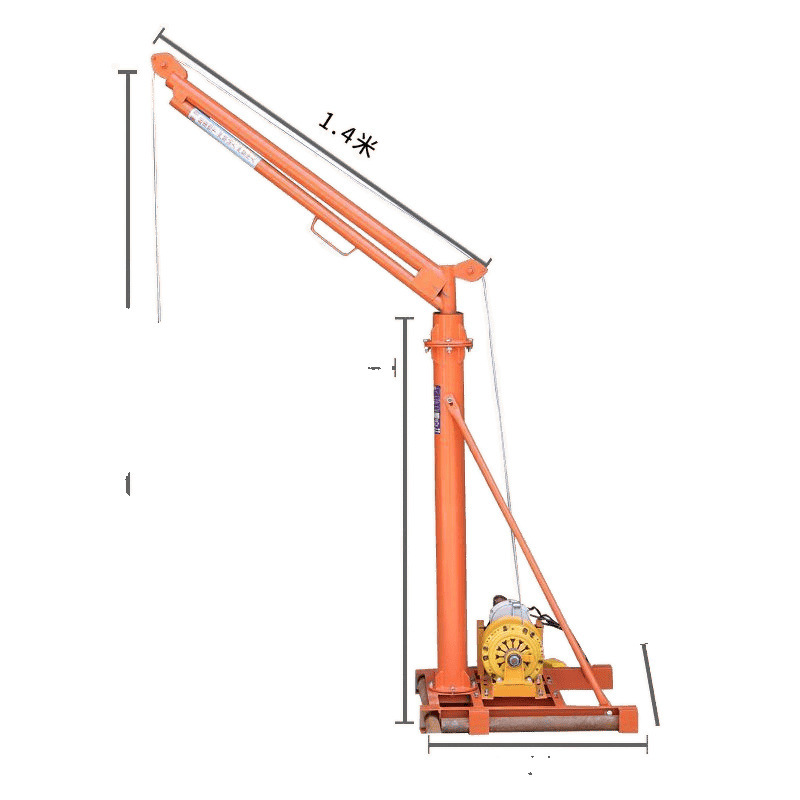 Grúa interior 220v elevadora de material de elevación de ventanas de elevación de decoración de edificios grúa pequeña 500 kg nuevo