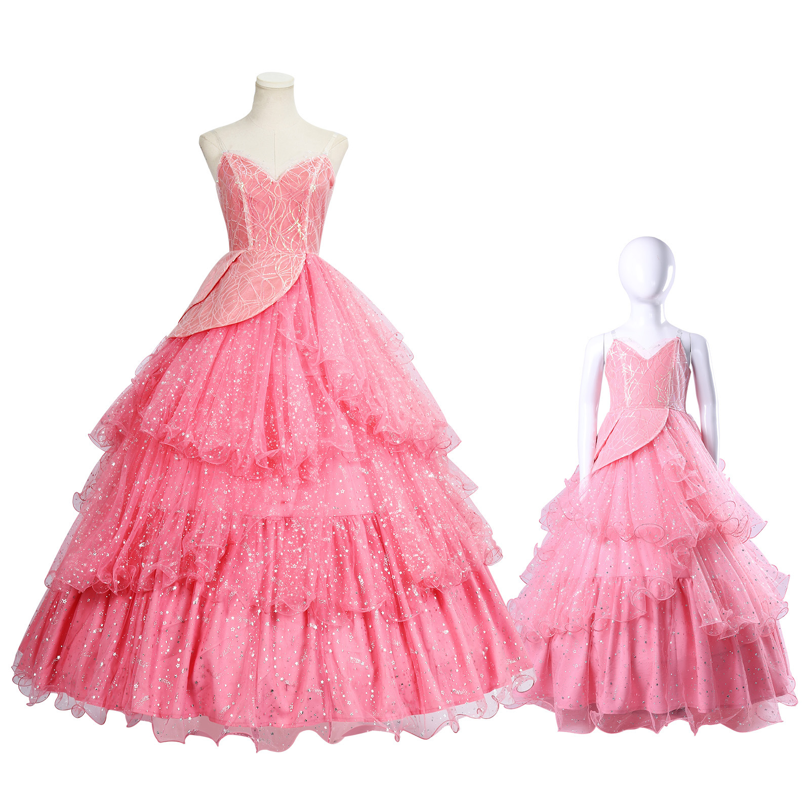 Halloween Cos Costume Movie the Wicked Witch of the West Glinda Pink Dress Kidsren's Cosplay Two-Dimensional