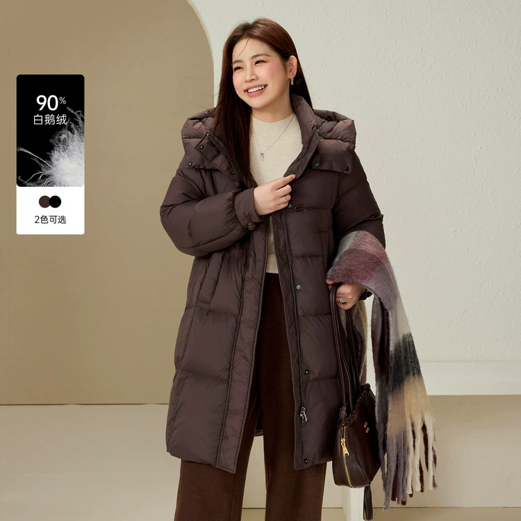 [Толстый и теплый теплый белый гусиный пуховик с нулевым давлением] Толстый большой размер женский толстый mm2024 зимний новый