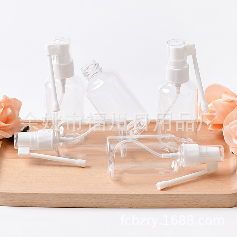 厂家直销75ml圆肩矮款透明半罩摇杆象鼻喷雾按压瓶 pet塑料水剂液