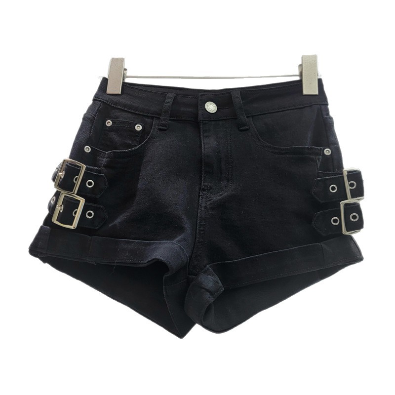 Pantalón Corto Denim con Dobladillo de Cintura Baja para Verano