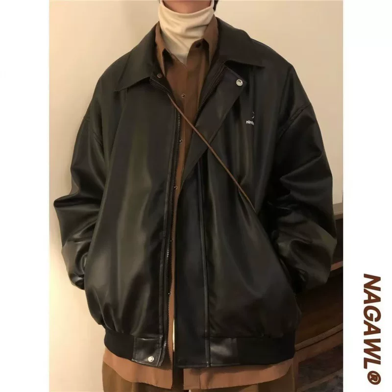 Полиуретановая куртка тренд, европейский стиль, oversize, стиль высокого качества