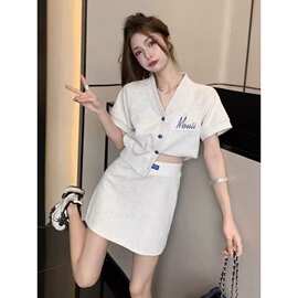 休闲短裙宽松时尚潮短袖韩版运动服套装女夏学生季气质两件套盐系