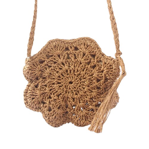 2024 New Manufacturer Straw Bag Fashion Crossbody Bag Mobile Phone Bag Small Capacity Woven Bag Solid Color Single Shoulder Beach Bag
