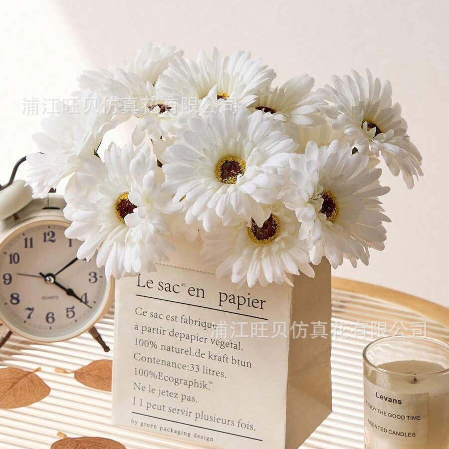 Artificial Flower Gerbera Wedding Bouquet African Daisy Artificial Flower Immortal Flower Romantic Scandinavian Style Home Decoration Flower