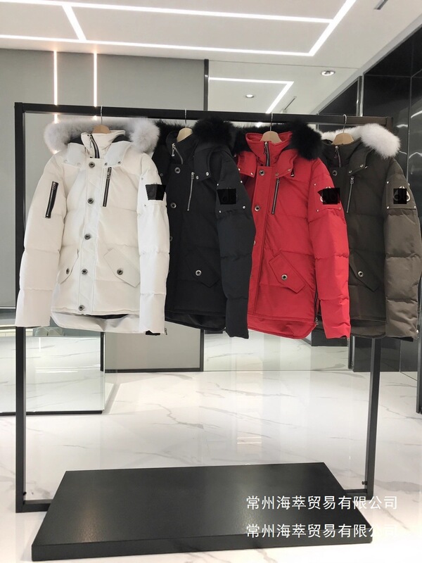 Monk's Scissors 05 Women's Style 06 Men's Style Silver Label Silver Zipper Hooded Fur Collar down Jacket Parka Wholesale