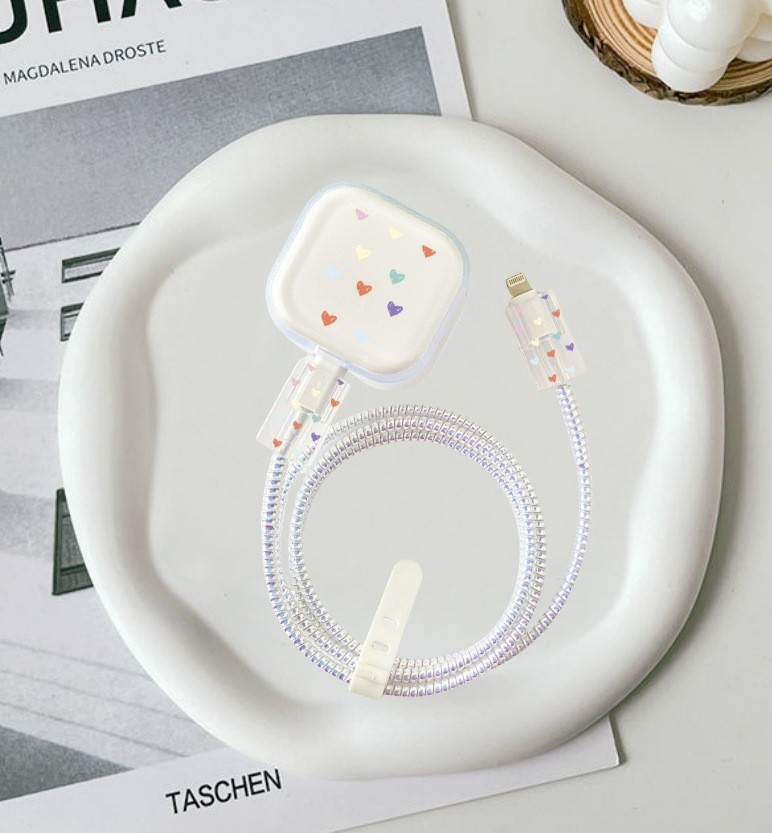 컬러풀한 작은 하트 [5종세트-큰머리1-작은머리2-보호로프1-스트랩1]