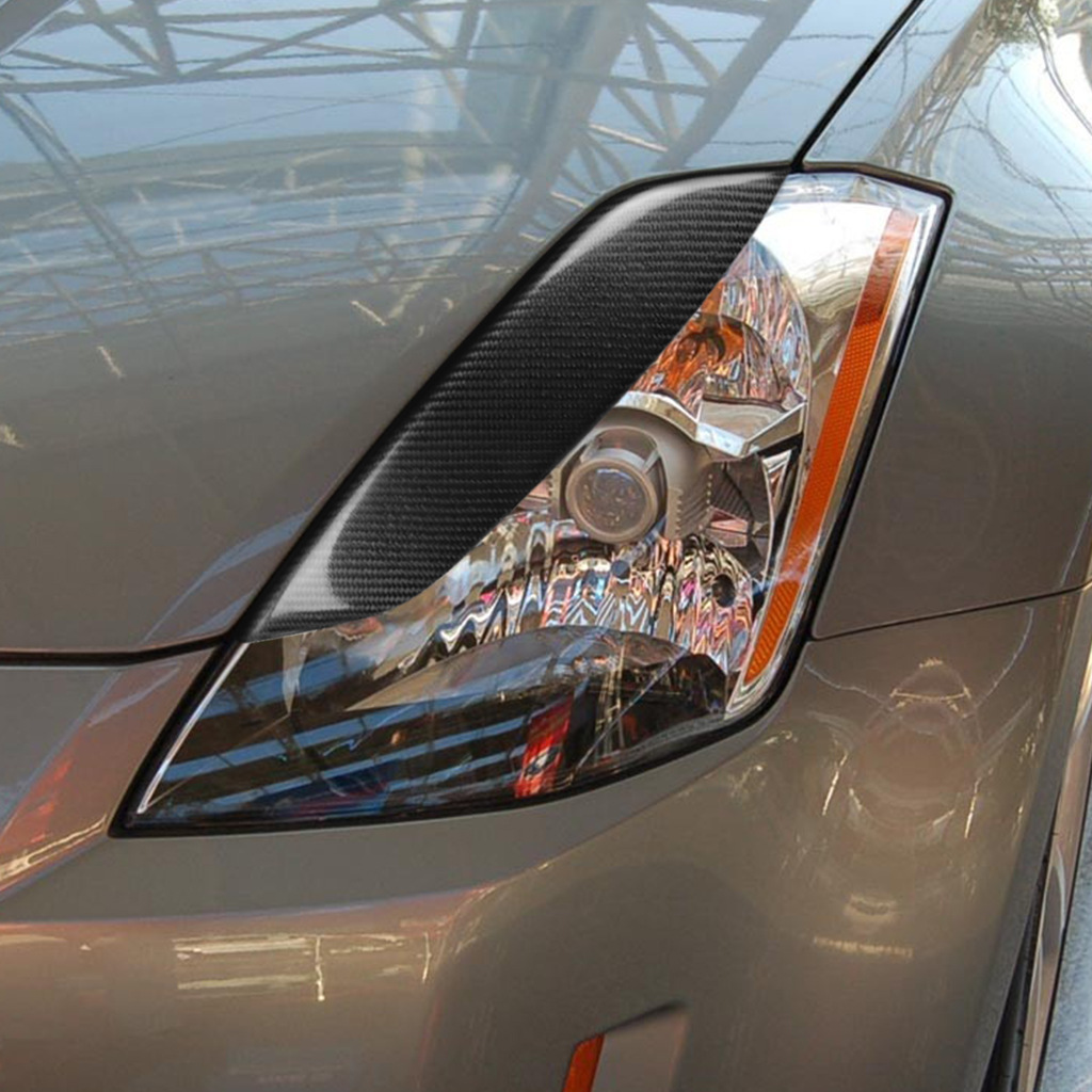Suitable for nissan 350z 06-09 carbon fiber modified lamp eyebrow eyebrow headlight decorative strip lamp eyebrow patch