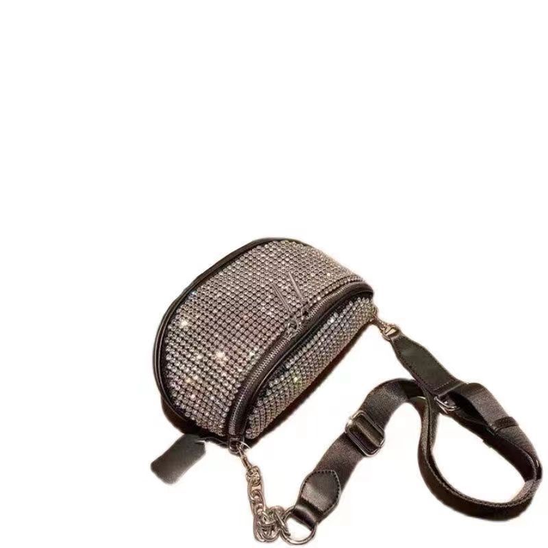 Nuova borsa da donna con quattro griffe tempestate di diamanti, borsa a tracolla da tenere a mano_voghion.com