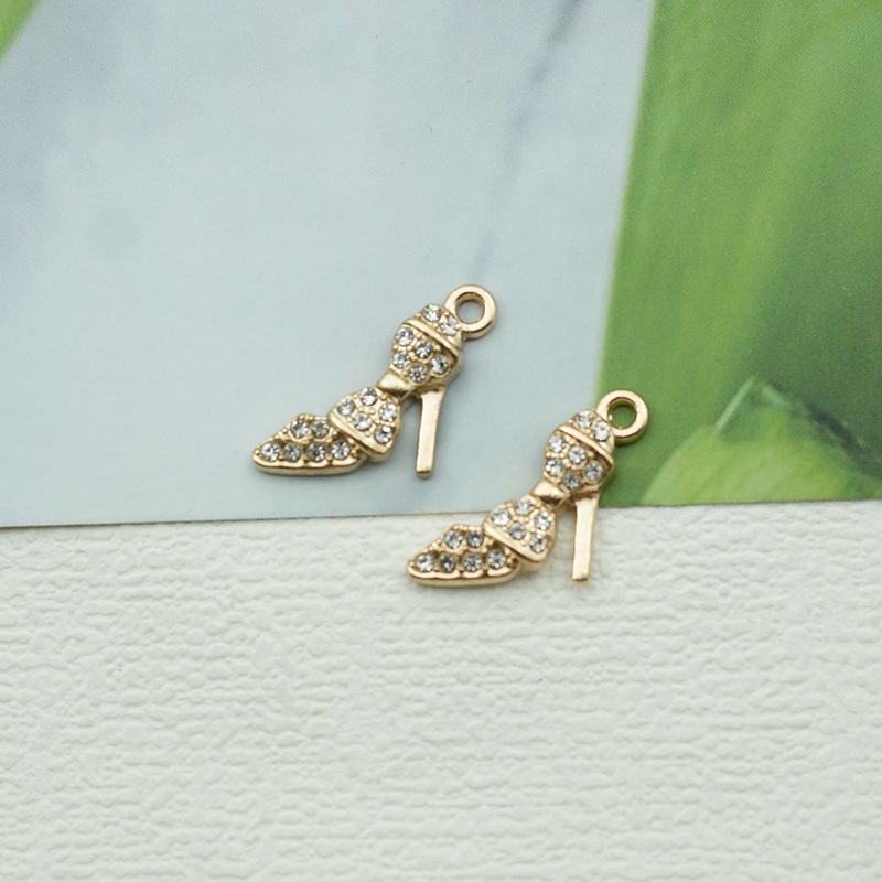 Factory spot luggage zipper material alloy accessories diy diamond shoes small pendant semi-finished products wholesale