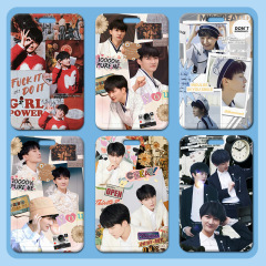 Zhoushen card holder wholesale plastic sliding cover student school card meal card badge small card work certificate card holder access control bus card