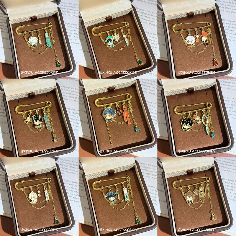 Metal Pins and Badges Featuring the Same Designs as Popular Anime Characters, Cartoon-Style, Unique, Stylish, and Trendy Backpack Accessories