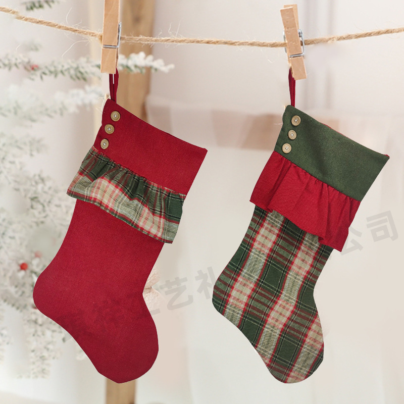 新款圣诞节装饰用品 圣诞袜子礼物袋 圣诞袜糖果礼品袋创意挂饰