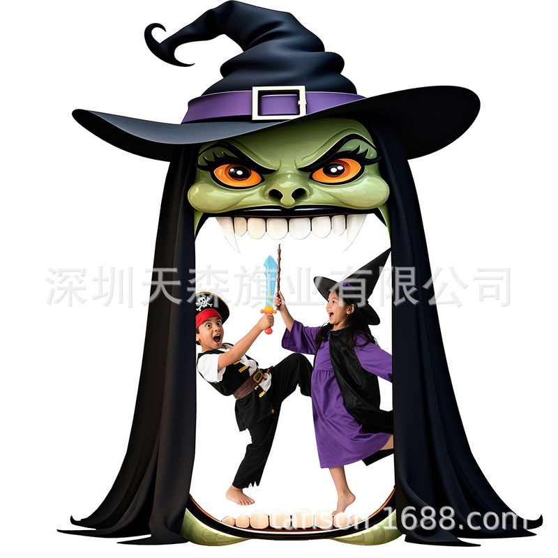 万圣节南瓜异形旗欧美跨境节日背景激光切割旗100D涤纶可做大宽幅|undefined