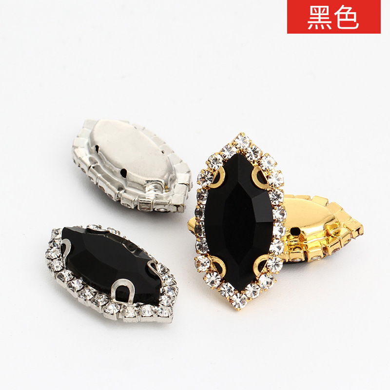 Ojo de caballo, borde, garras, taladro perforado, taladro cosido a mano, soporte inferior grueso, tocado, equipaje, accesorios de ropa, hebilla de cristal de ojo de caballo