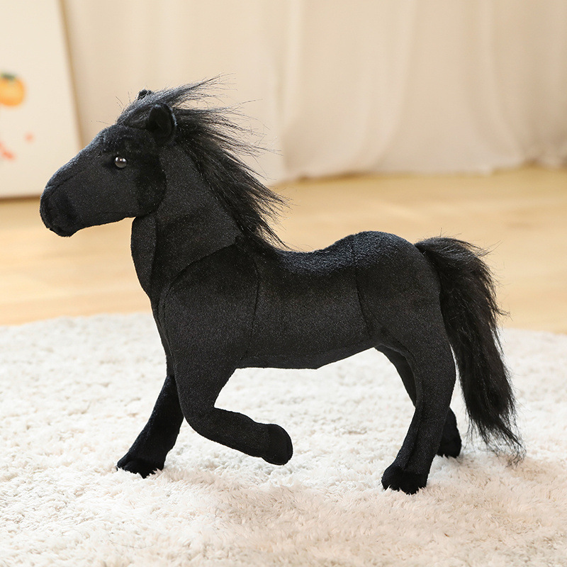 クロスボーダースポットシミュレーション馬人形ぬいぐるみ白馬黒馬茶色の馬クリスマスギフトソファ家具装飾|undefined