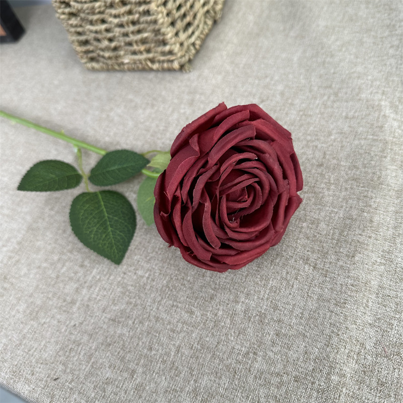 Single French Rose Burgundy