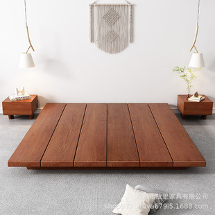 Tatami Solid Wood Floor Bed Retro Japanese Style B&B Hotel Floor Bed Bedroom Leisure Balcony Floor Bay Window Bed