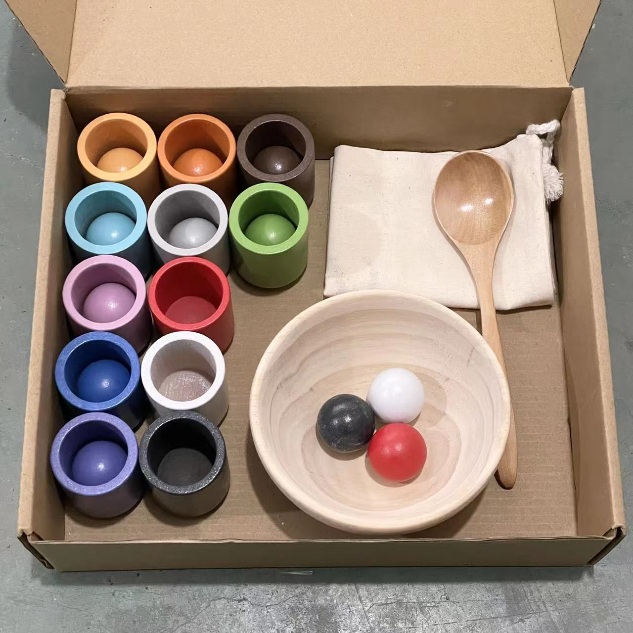 Bloques de construcción de arco iris para niños de madera juguetes bebé color cognición educación infantil altura apilamiento 3-10 años Juguetes