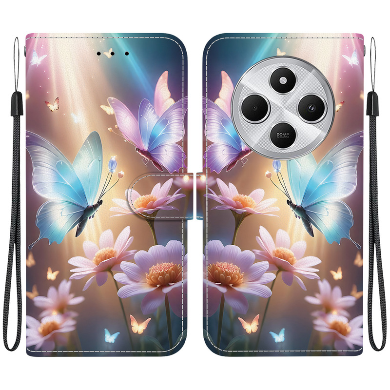Suitable for Motorola G15 Crystal Pattern Painted Leather Case g Power 5g 2025 Card Slot Wallet Protective Case