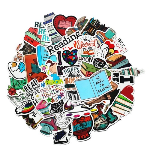 50 pieces of reading cartoon series book colorful cute personalized sticker notebooks skateboard fridge phone stickers