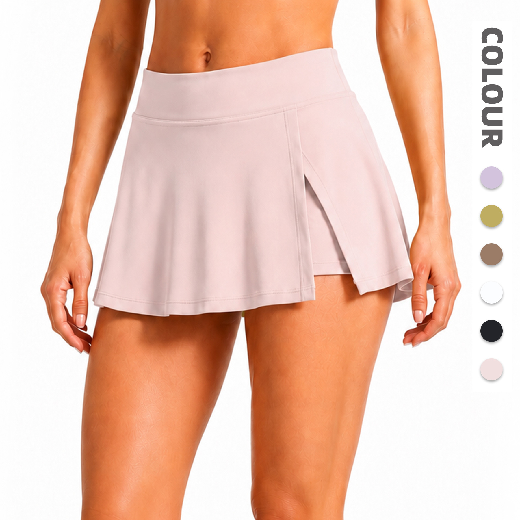 European and American Cross-Border Pleated Yoga Short Skirt for Women, Popular Summer High-Waisted Versatile Sports Skirt