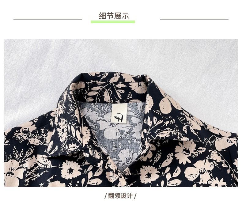 儿童夏装套装男童夏季新款童装女宝复古港风碎花短袖衬衫两件套潮详情24