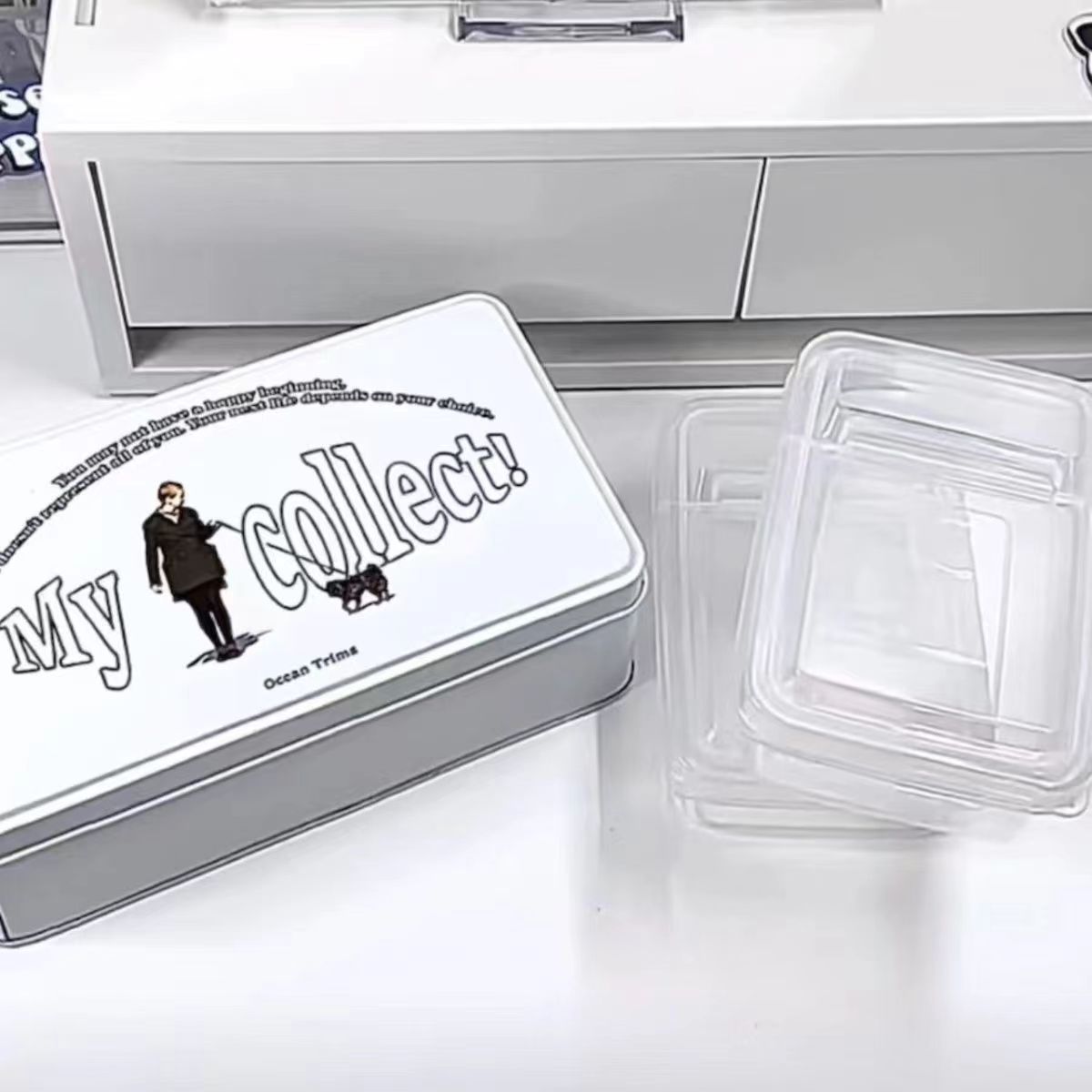 3 pulgadas pequeña tarjeta Flip caja de almacenamiento estrella pieza caja de almacenamiento pequeña tarjeta Película Caja de almacenamiento Goo titular de la tarjeta almacenamiento a prueba de polvo