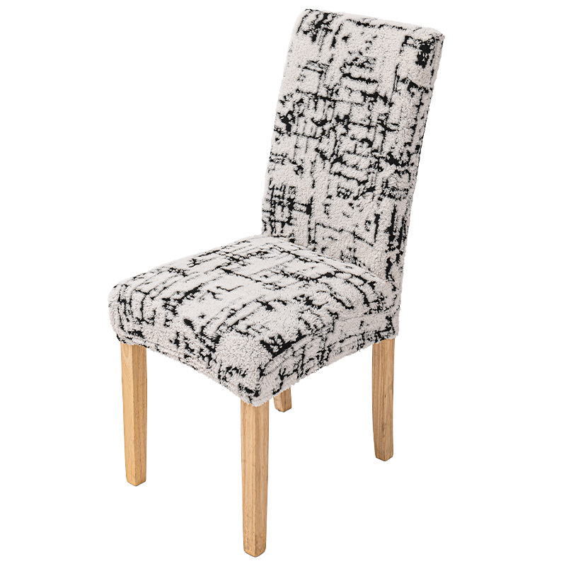 2025 nueva cubierta de silla de algodón de peluche a prueba de polvo y desgaste casero cubierta de silla de comedor de peluche cubierta de silla elástica fábrica directa