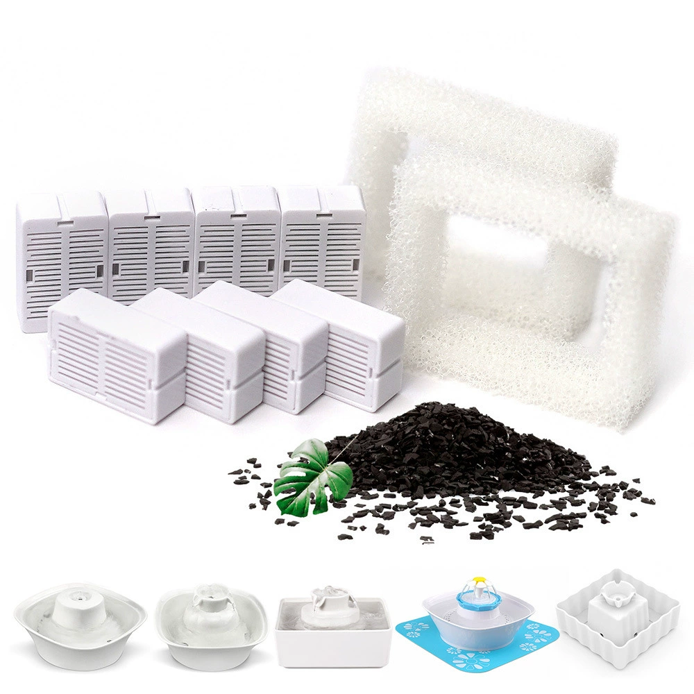 Питьевая вода для домашних животных активированный уголь фильтр сердечник керамический кормушка из нержавеющей стали фильтр хлопчатобумажный дозатор для кошек и собак