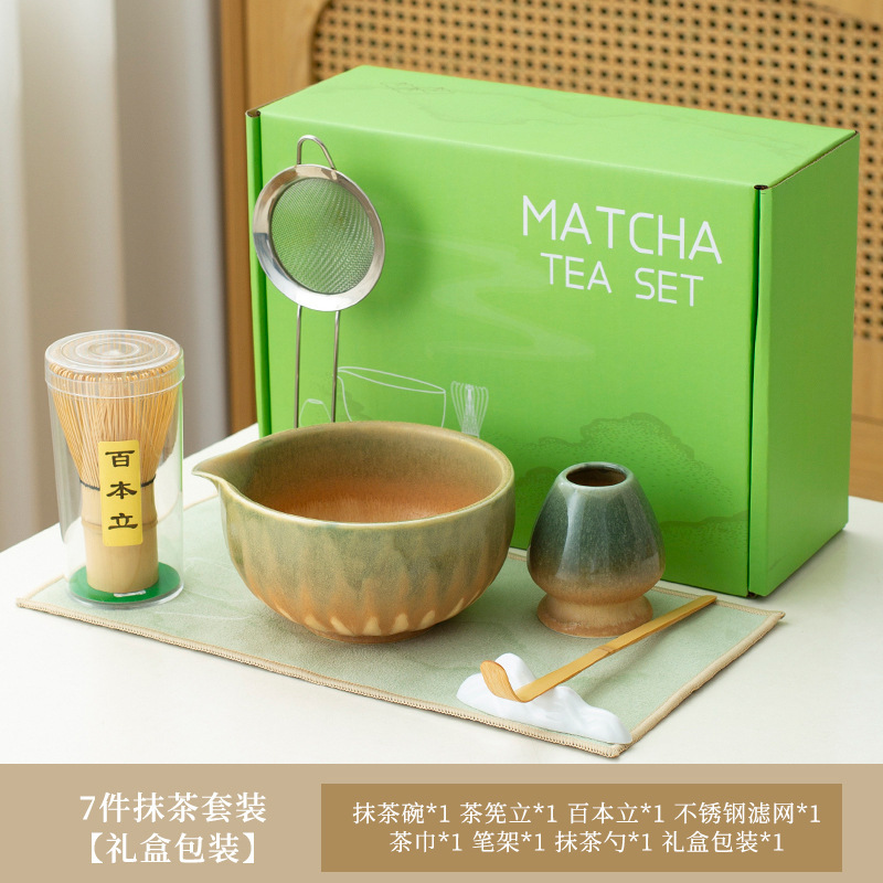 日本クロスボーダー Amazon 抹茶セット セラミック抹茶ボウル 茶筅 立百本立 宋代茶ツール 注ぎ口付き|undefined