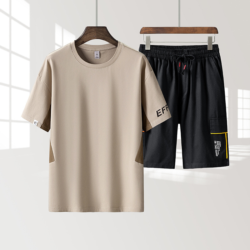 2022 hombre trajes de moda inns delgados cinco pantalones de trabajo deportivos casuales de hombre de verano set de dos piezas